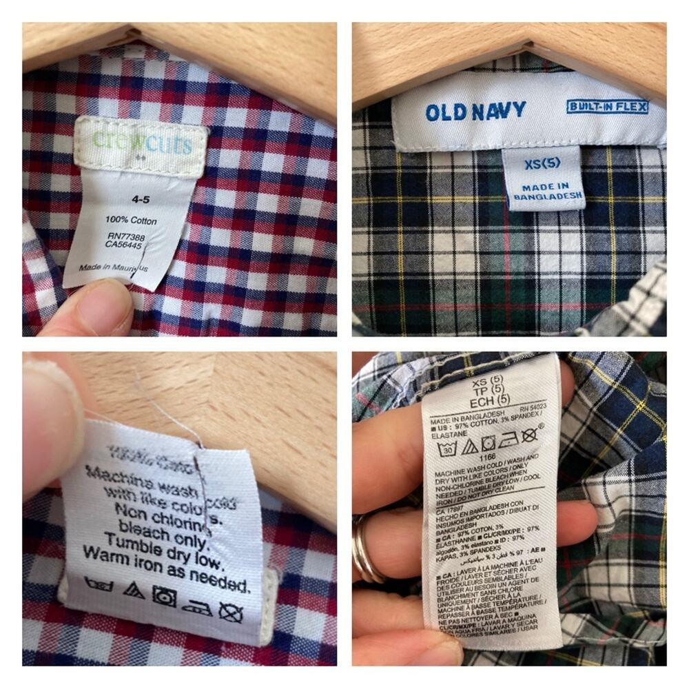 Bundle Crew Cuts Old Navy Boys Button Down Plaid Shirts Size 5 - Picture 4 of 9